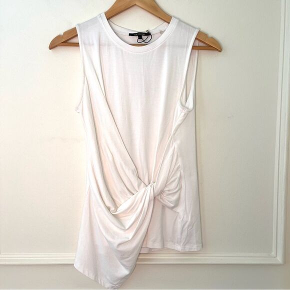 Kobe Halperin Twist Front Emilee sleeveless Tank Top in White Size Small NWT - Picture 4 of 11
